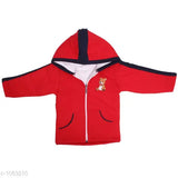 Cotton kids sweater with hood and zipper, printed design for winter - boys & girls