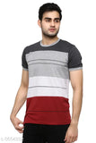 Trendy pink cotton blend men's short sleeved t-shirts with printed design, contemporary fashion apparel from India