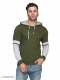 Trendy cotton men's long-sleeve colorblocked T-shirts, India-made fashionable apparel