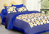 Attractive cotton printed double bedsheet set, 180 thread count for comfortable sleep