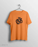 Stylish men's cotton t-shirt, short sleeves, printed design. White t-shirt on mannequin