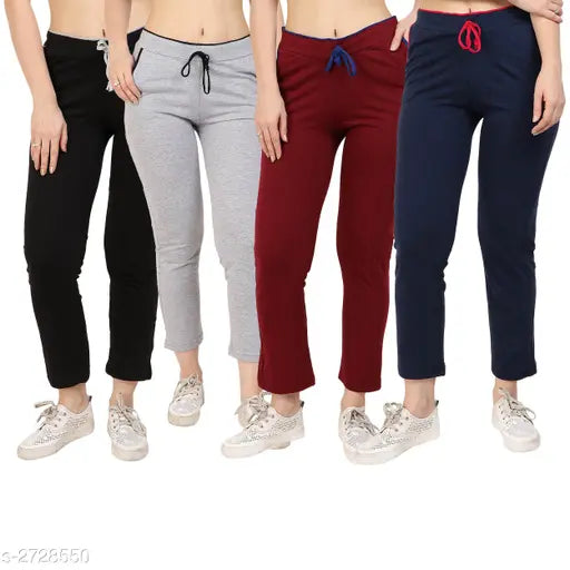 Women's cotton pajama pants in various colors - pack of 4