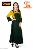 Solid rayon kurti for women, three-quarter sleeve, single solid color from India