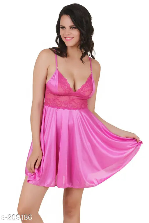 Casual satin nightwear in multiple sizes, soft satin fabric from India