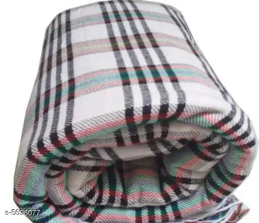 Elite comfy cotton single khes, soft Indian bedsheet in white and blue stripes