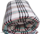 Elite comfy cotton single khes, soft Indian bedsheet in white and blue stripes