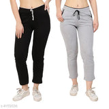 Gorgeous women's cotton track pants combo (pack of 2), solid color, versatile for daily wear, gym, yoga, or sleepwear