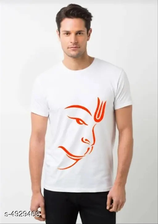 New stylish men's printed polyester T-shirt, short sleeves, M size with chest 38in, length 27in