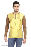 Stylish cotton printed men's long sleeves T-shirts, vibrant design, S, M, L sizes available, Made in India