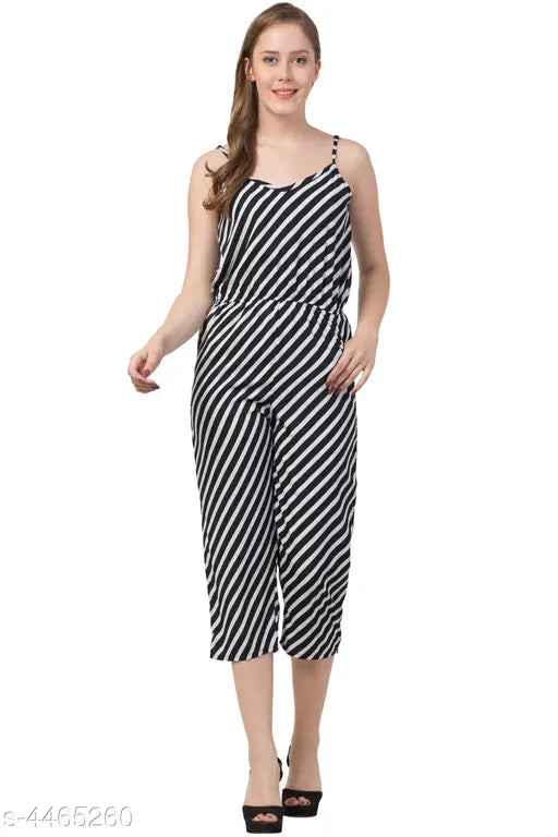 Stylish women's poly crepe sleeveless printed net jumpsuit, vibrant colors on model