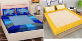 Attractive designer cotton double bedsheets combo (2 pcs bedsheet, 4 pc pillow covers), high-quality printed 144 thread count sheets from India