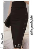 Black cotton spandex skirt with zip closure