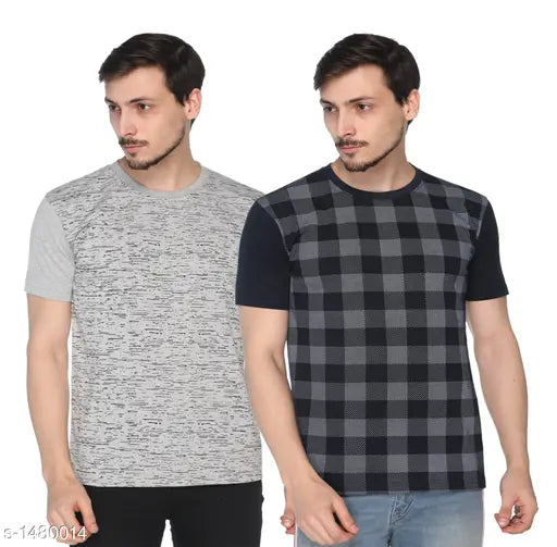 Stylish cotton men's short sleeves t-shirts, printed pattern, size S/L/XXXL/5XL, Indian origin