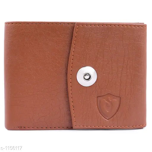 Solid, artificial leather men's wallet, 2 compartments, free size, Indian origin