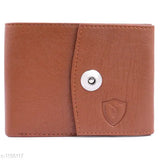 Solid, artificial leather men's wallet, 2 compartments, free size, Indian origin