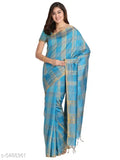 Blue and yellow checkered pattern, traditional women's sari