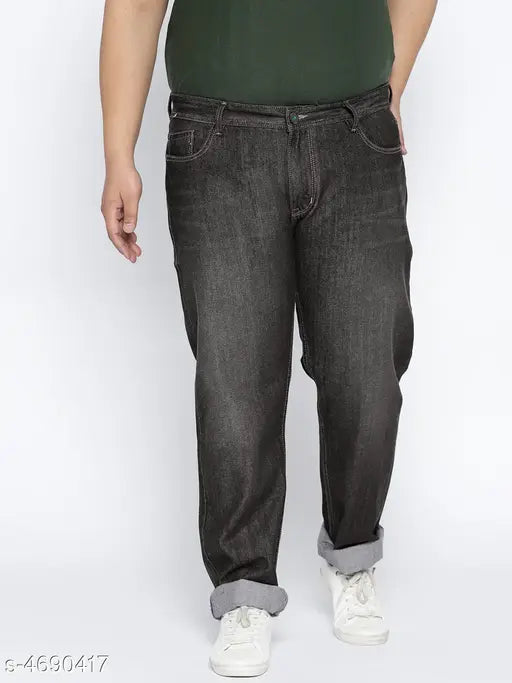 Faded dark blue skinny jeans men's casual wear