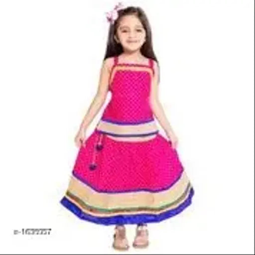 Alluring cotton girls lehnga choli, vibrant Indian traditional attire for 6-12 months to 1-2 years old