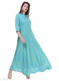 Rayon flared stripe kurti, three-quarter sleeve, printed combo, women's fashion, Indian ethnic wear