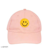 Pink unisex cap with a smiley face