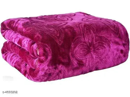 Trendy blue polyester blanket, vibrant and cozy, made in India