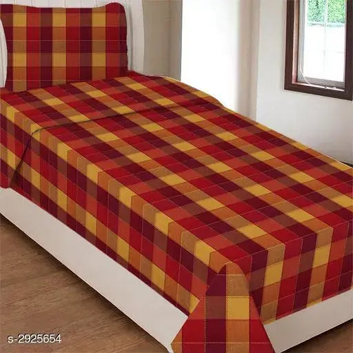 Home Classic Cotton single bedsheet, 100% cotton, 140 thread count, printed, size 90 x 58 in, with matching 26 x 16 in pillow cover