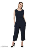 Solid sleeveless feminine women jumpsuit, India-made for stylish M, L, XL fits