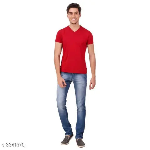 Stylish solid denim men's jeans, size 28-38 from India