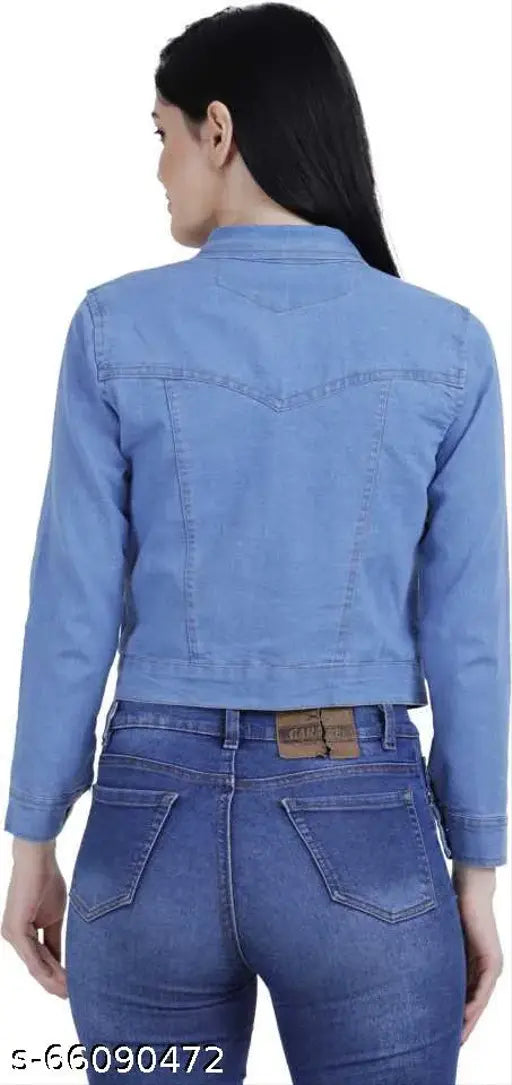Indian-made blue denim jacket, L size with 38in bust, 19in length, 34in waist, & 34in hip. Ideal for parties and outdoors
