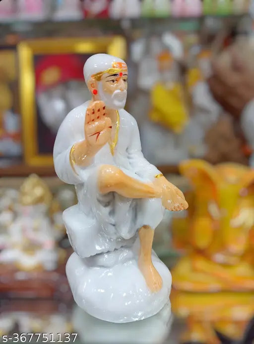 Ceramic Sai Amrut Sai baba Marble Ashirvad Hand, 35 inch - Shirdi saibaba statue for devotional home decor