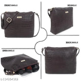 Women's leather sling bag, college design, trendy party style
