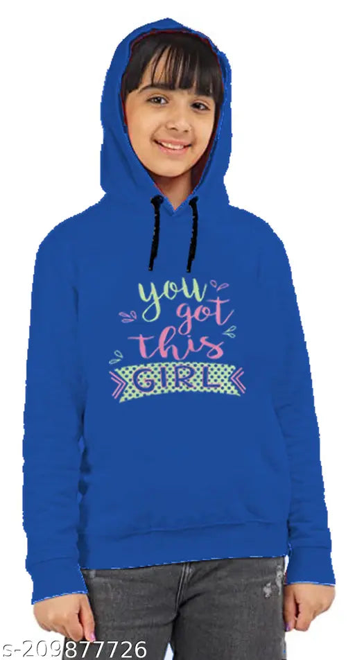 Cotton blend girls sweatshirts/hoodies pack (2), printed design for casual and winter wear in various sizes (2-14 years) from India