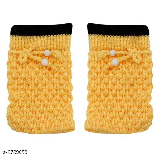 Yellow wool baby hoodie sweater with self-design net pattern, long sleeves for infants (0-6M, 3-6M). Made in India