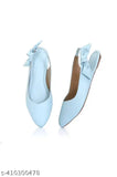 Blue synthetic leather slip-on ballerinas (MAHI & LOOKS), stylish bellies for women on display
