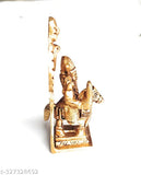 Brass Khandoba Murti (250gm, 10x3.5 cm), traditional Indian god idol with yellow finish