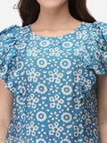 Viscose printed regular fit western top, short sleeves, stylish for any occasion - India
