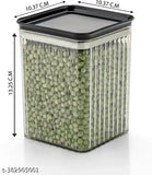 Airtight plastic square containers with white interiors, ideal for kitchen storage or groceries
