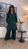 Stylish red rayon short kurta with palazzos, sleeveless and three-quarter sleeve for girls, available in multiple sizes