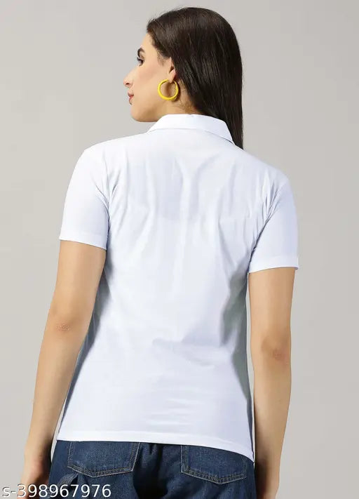 AOOSH Polo Tshirt for Women || Womens Polo Tshirt || Summer wear tshirt for girls (color-Purple