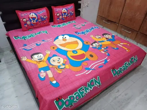 90*100 Double Bedsheet 100% Cotton, queen size double bedsheet with 2 pillow cover