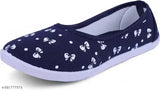 Synthetic bellies for women and girls - comfortable, fashionable VEDAN latest collection, printed ballerinas on display