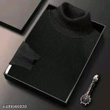 Wool high neck partywear for men, solid-colored formal jacket with long sleeves