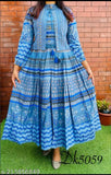 Aqua Blue Anarkali Long Kurta with Stylish Jacket - Rayon, Three-Quarter Sleeves, Plus Size to 7XL