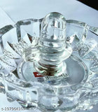Crystal Shivling with Bowl Plate - Auspicious crystal symbol for long life, wisdom, and peace from India