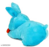 Multicolor bull dog & blue rabbit stuffed toys, adorable combo for kids aged 0-2 years, high-quality plush animatronic toy designed in India