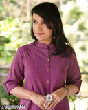 Trendy striped Georgette cotton kurta set with palazzo bottoms for women, three-quarter sleeves, S-XXXL sizes available