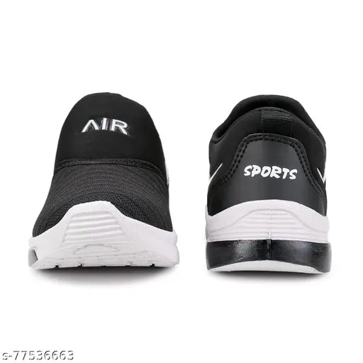 Black trendy sports sneakers for kids, Nike logo, black laces