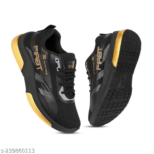 Sports shoes, boys, pack of 2, black and yellow design, white sole with circular studs