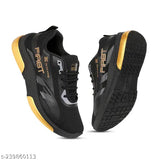 Sports shoes, boys, pack of 2, black and yellow design, white sole with circular studs