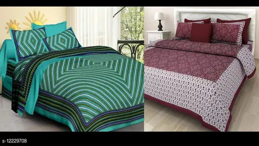 2 Double Bed Bedsheet with 4 Pillow Cover